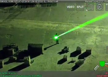 Helikoptere de lazer tutunca yakalandı