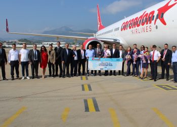 Gazipaşa-Alanya Havalimanı Corendon’un ilk uçusunu karşıladı