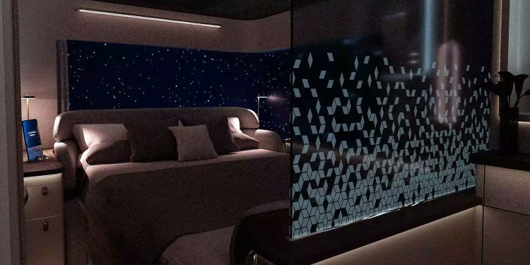Airbus çift kişilik yataklı barlı yeni konseptiyle gökyüzünü saray odasına dönüştürdü