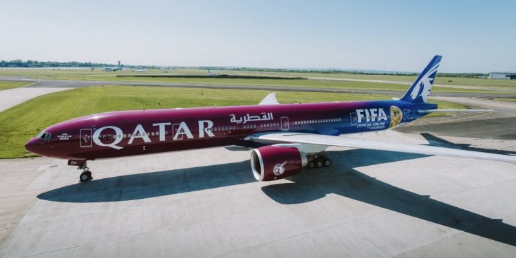 Qatar Airways’ın FIFA Dünya Kupası 2026 Temalı B 777 Uçağı